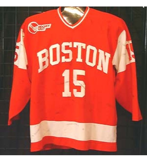 Custom NCAA 1997-98 Boston University Terriers BU 15 Mike Sylvia Hockey Jersey Red